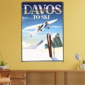 Davos Switzerland Reiseplakat Leinwanddruck (Insitu (Wohnzimmer))