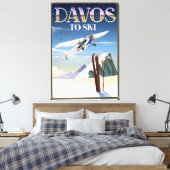 Davos Switzerland Reiseplakat Leinwanddruck (Insitu (Schlafzimmer))