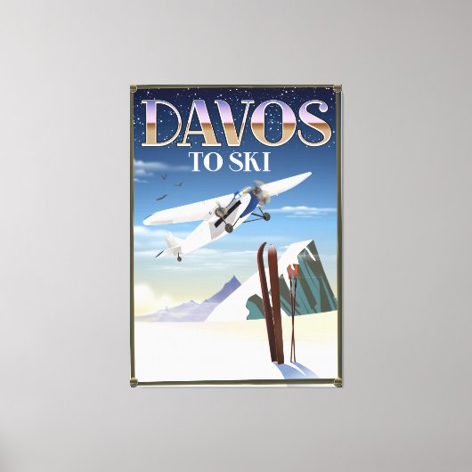 Davos Switzerland Reiseplakat Leinwanddruck (Vorderseite)