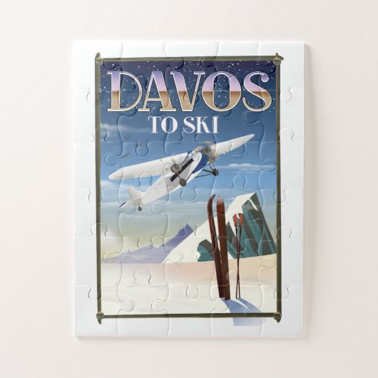 Davos Switzerland Reiseplakat Puzzle (Vertikal)