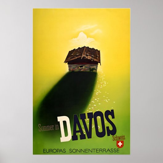 Davos Travel Poster Switzerland Art Swiss Print  (Vorne)