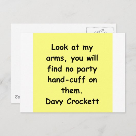 Davous Crockett Zitat Postkarte (Vorne/Hinten)