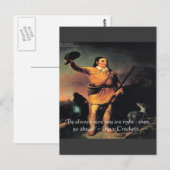 Davy Crocket "Go Ahead"-Weisheitszettel Postkarte (Vorne/Hinten)