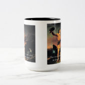 Davy Crocket "Go Ahead"-Weisheitszettel Zweifarbige Tasse (Mittel)