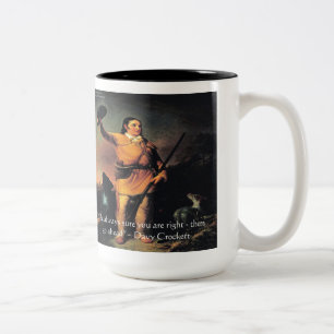 Davy Crocket "Go Ahead"-Weisheitszettel Zweifarbige Tasse
