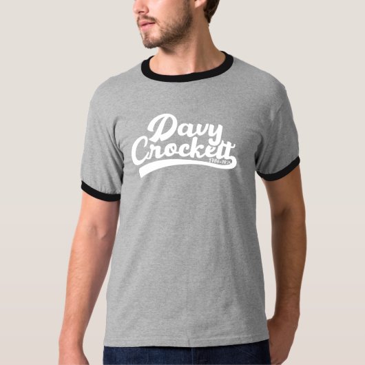 Davy Crockett 1786 - 1836 Weiße Typografie T-Shirt (Vorderseite)