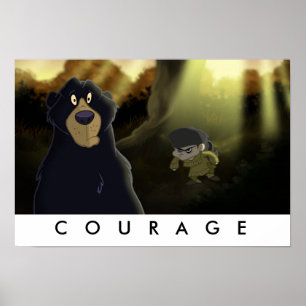 Davy Crockett "Courage" Print Poster