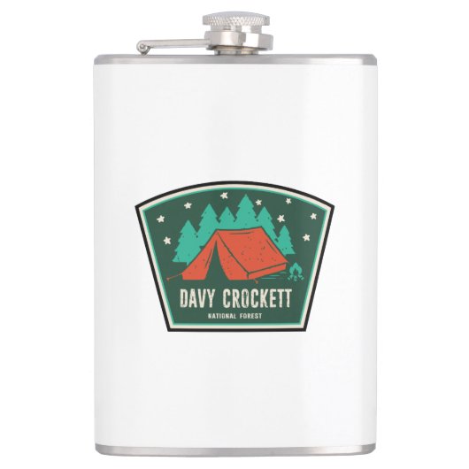 Davy Crockett National Forest Camping Flachmann (Vorderseite)