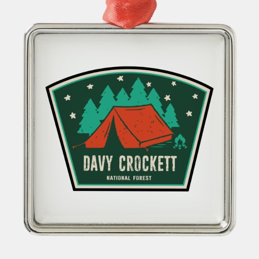 Davy Crockett National Forest Camping Ornament Aus Metall (Vorne)
