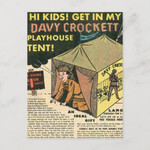Davy Crockett Spielhaus Zelt Postkarte