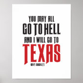 Davy Crockett Zitat Texas Poster (Vorne)
