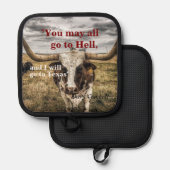 Davy Crockett Zitat von Hell und Texas Topflappen (Vorderseite/Rückseite)