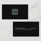 Davy Grey Monogram Quadrat Visitenkarte (Vorne/Hinten)
