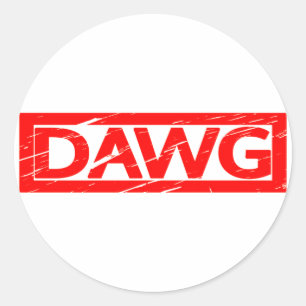 Dawg Briefmarke Runder Aufkleber