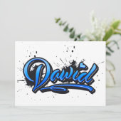 Dawid Heart Splash Graffiti Karte (Stehend Vorderseite)