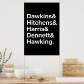 Dawkins&Hitchens&Harris&Dennett&Hawking - Wissensc Poster (Küche)