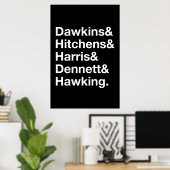 Dawkins&Hitchens&Harris&Dennett&Hawking - Wissensc Poster (Heimbüro)