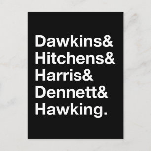 Dawkins&Hitchens&Harris&Dennett&Hawking - Wissensc Postkarte