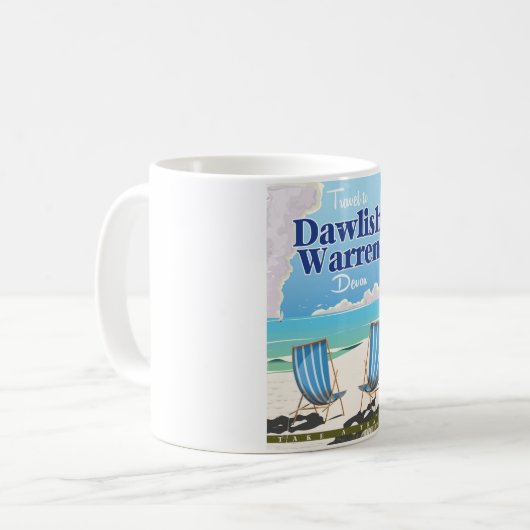 Dawlish Warren Devon Vintages Zugposter Kaffeetasse (Vorderseite Links)