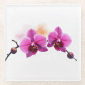 Dawn Bloom Orchide Glasuntersetzer (Vorderseite)