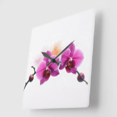 Dawn Bloom Orchide Quadratische Wanduhr (Winkel)