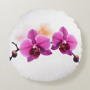 Dawn Bloom Orchide Rundes Kissen