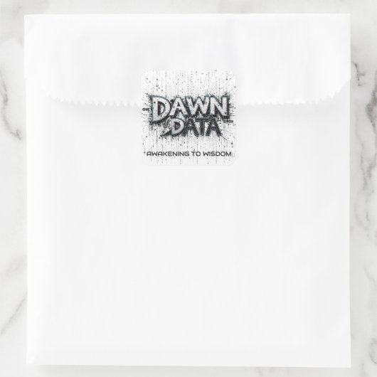 Dawn Data T - Shirt Quadratischer Aufkleber (Tasche)