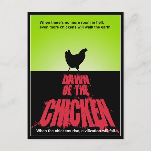 DAWN DER CHICKEN POSTKARTE (Vorderseite)