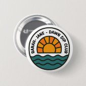 Dawn Dip Club – Sunrise Wild Swimmer Design Button (Vorne & Hinten)