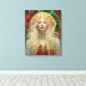 Dawn Dreams of Christmas Schöne Blond Frau Leinwanddruck (Insitu (Holzboden))