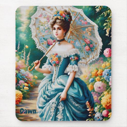 DAWN ~ Elegante Vintage junge Frau ~ Mousepad (Vorne)