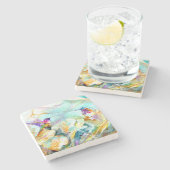 "Dawn Greeting" Hummingbird Print Steinuntersetzer (Seitenansicht)