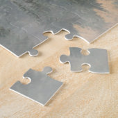 Dawn Ground Fog deckt Bergwald ab Puzzle (Seite)