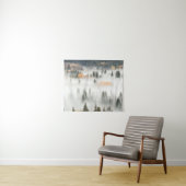 Dawn Ground Fog deckt Bergwald ab Wandteppich (Beispiel (Horizontal))