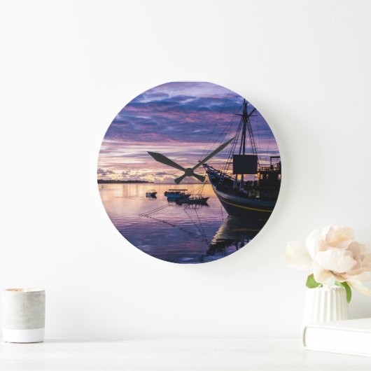 Dawn in Micronesia Große Wanduhr (Zuhause)