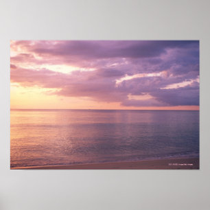 Dawn meets beach poster