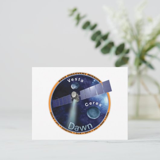 Dawn Mission Patch Postkarte (Stehend Vorderseite)