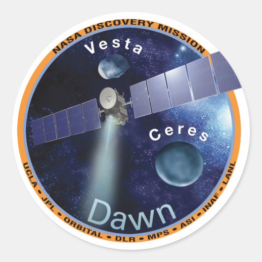Dawn Mission Patch Runder Aufkleber (Vorderseite)