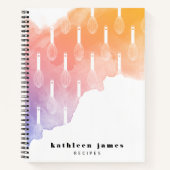 Dawn Palette Watercolor Ballon Whisk Rezept Notizblock (Vorderseite)
