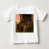 Dawn Parade: Rottweiler Puppies Emerging from the Baby T-shirt (Vorderseite)