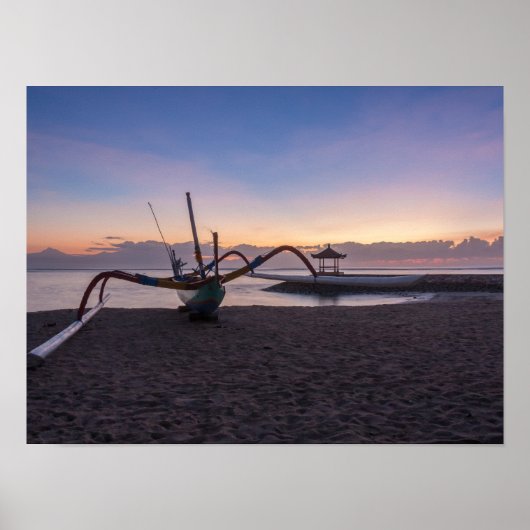 Dawn, Sanur, Bali, Indonesien Poster (Vorne)