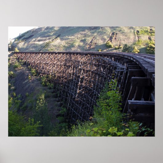Dawn Sun, Bridge 22, Camas Prairie Railroad Poster (Vorne)