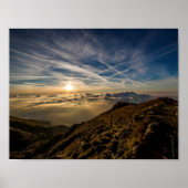 Dawn Sun Mountain Landschaft Poster (Vorne)