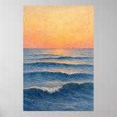 Dawn Swells Aquarell-Küstenkunstposter Poster (Vorne)