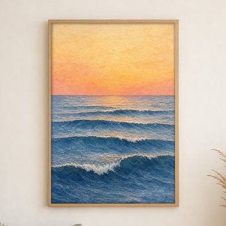 Dawn Swells Aquarell-Küstenkunstposter Poster