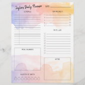 Dawn Watercolor Ombre Daily Planer Sheet Briefbogen (Vorderseite)