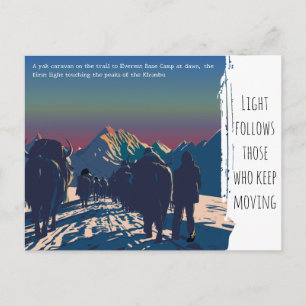 Dawn Yak Karawane Everest Motivierend Feiertagspostkarte