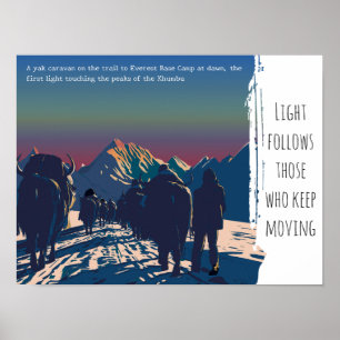 Dawn Yak Karawane Everest Motivierend Poster