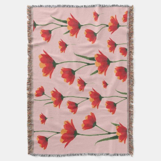 Dawnfire Poppies Decke (Vorderseite Vertikal)