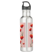 Dawnfire Poppies Edelstahlflasche (Rückseite)